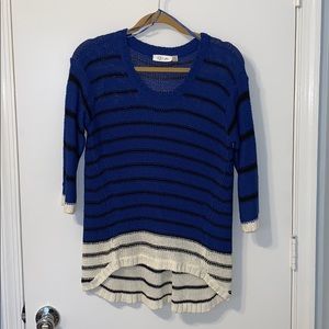RD Style Talent Colorblock Stripe Hi-Lo Sweater